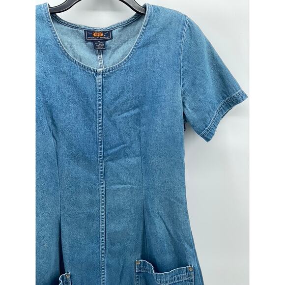 ROUTE 66 ORIGINAL CLOTHING CO Women’s Blue Denim Scoop-Neck Dress SZ 10 - Picture 4 of 14